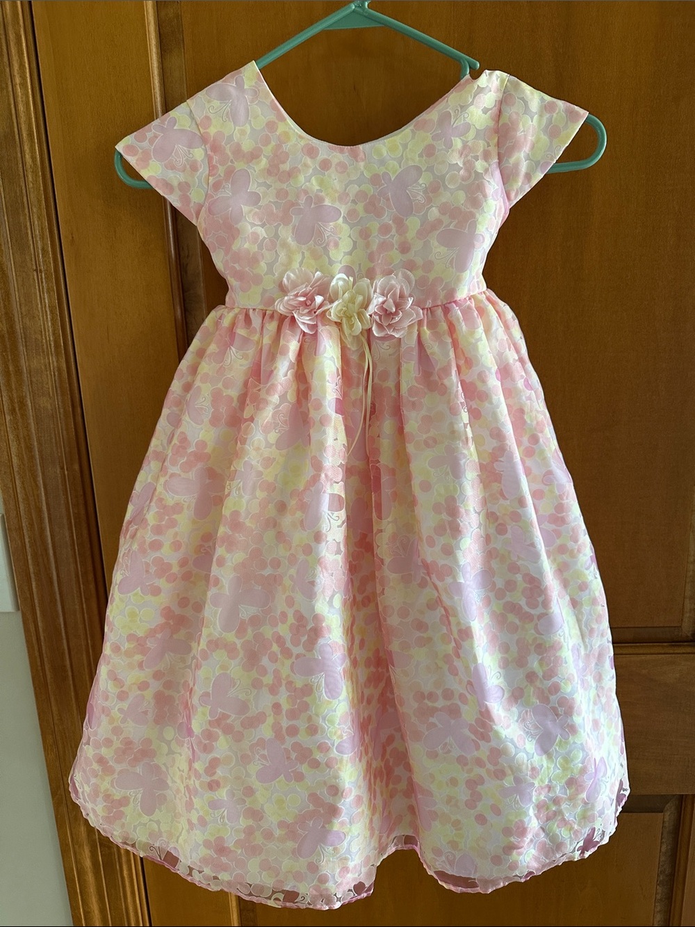 George Girls Pastel Floral Butterfly Organza Party Princess Dress Size 5 🦋